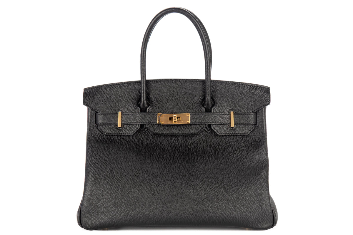 Hermès Birkin 30 Noir Black Epsom Retourne Gold Hardware - view 1