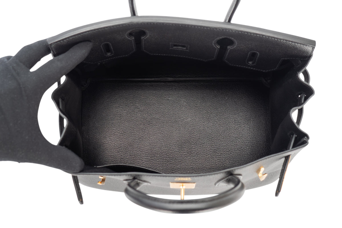 Hermès Birkin 30 Noir Black Epsom Retourne Gold Hardware - view 10