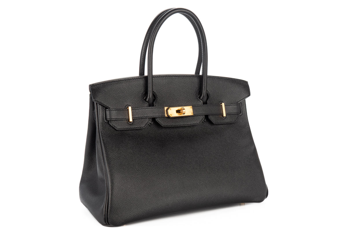 Hermès Birkin 30 Noir Black Epsom Retourne Gold Hardware - view 2