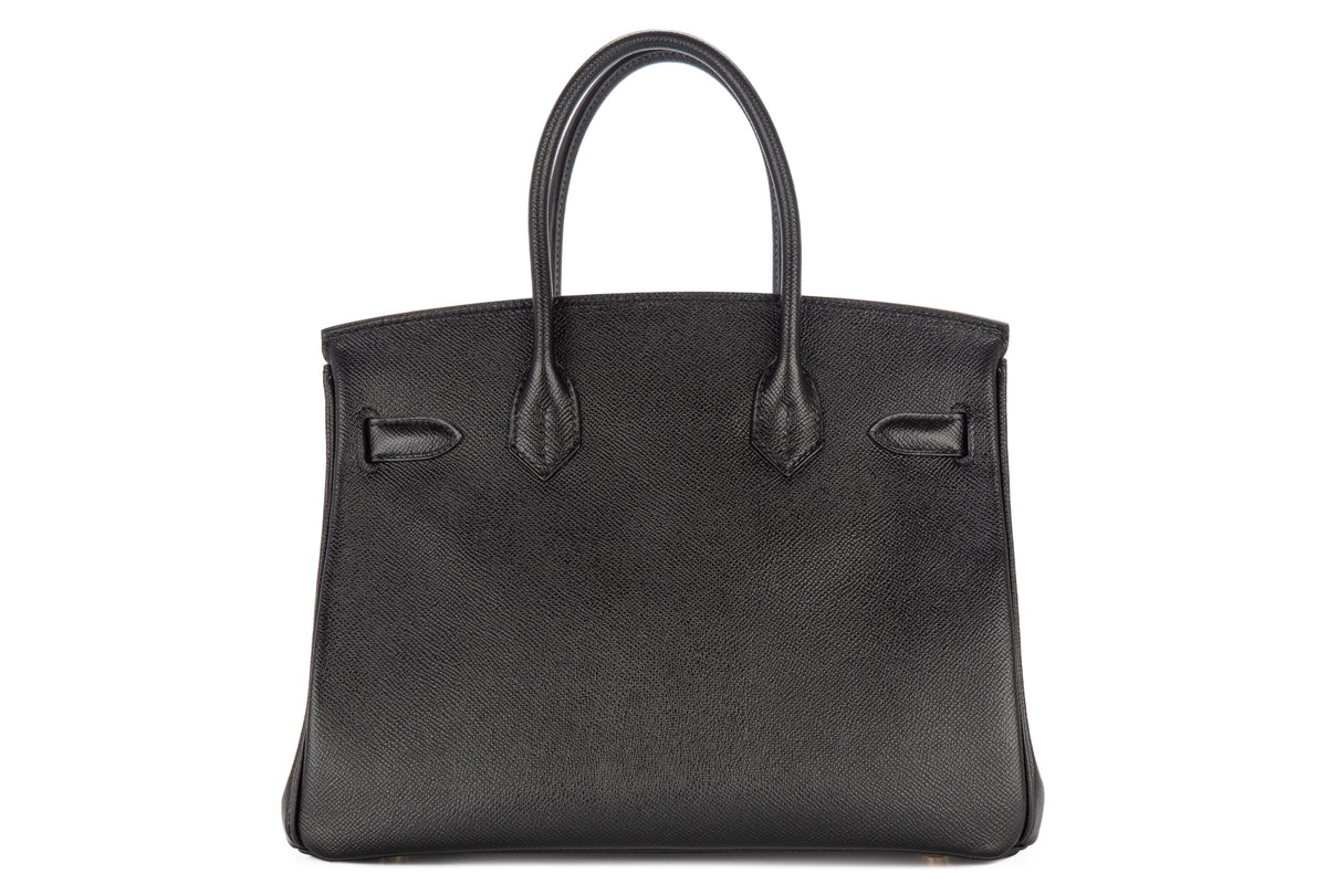 Hermès Birkin 30 Noir Black Epsom Retourne Gold Hardware - view 3