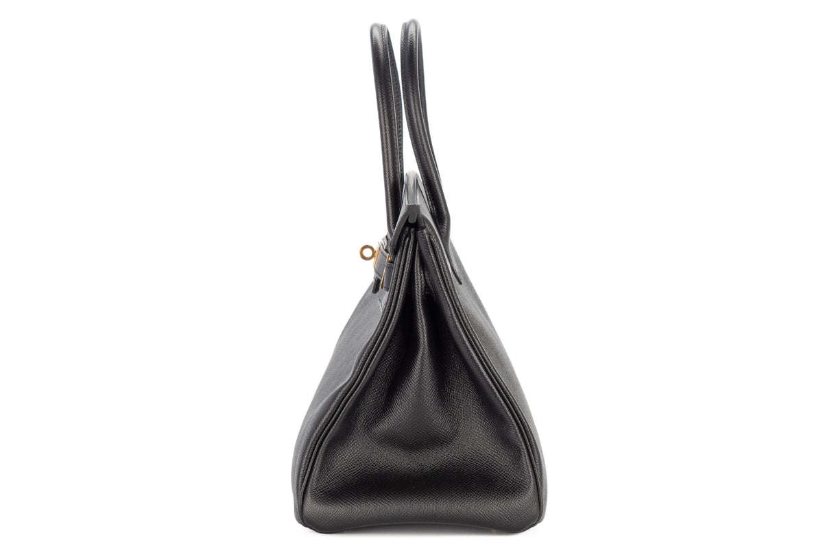 Hermès Birkin 30 Noir Black Epsom Retourne Gold Hardware - view 4