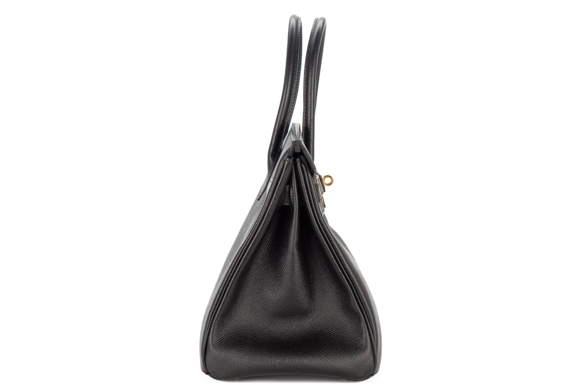 Hermès Birkin 30 Noir Black Epsom Retourne Gold Hardware - view 5