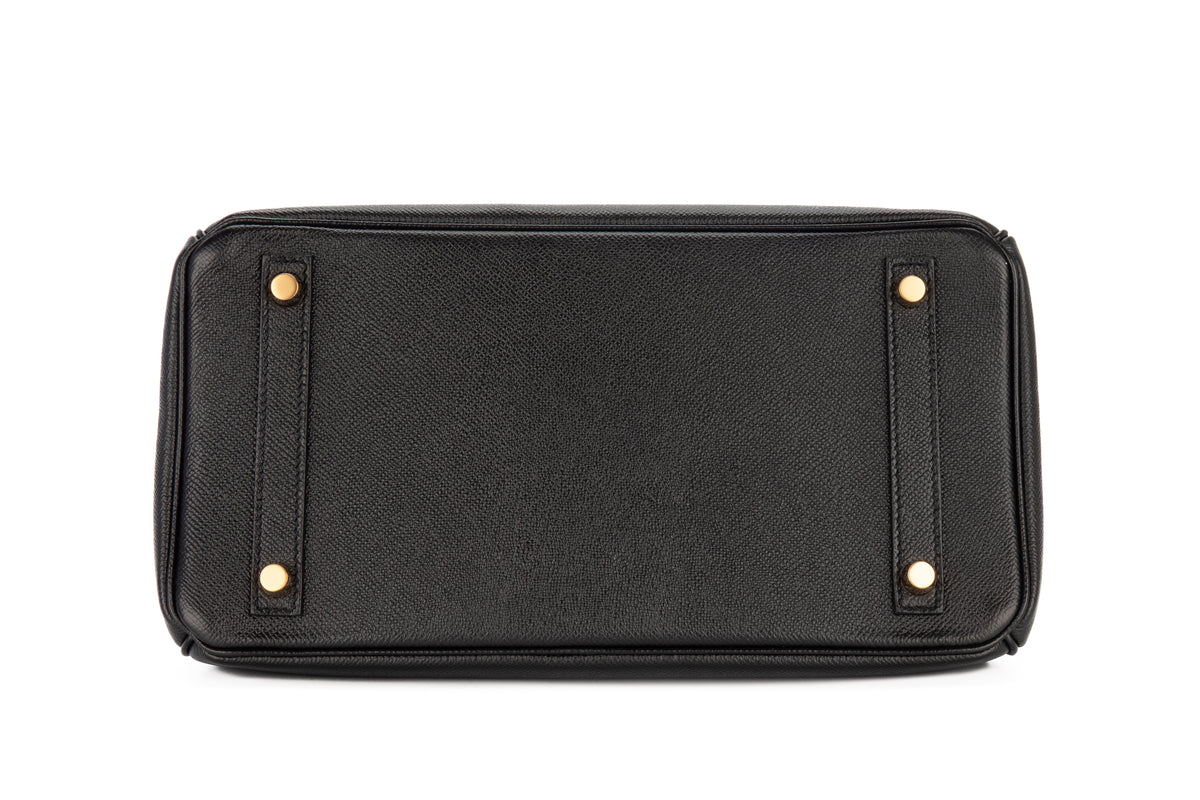 Hermès Birkin 30 Noir Black Epsom Retourne Gold Hardware - view 6