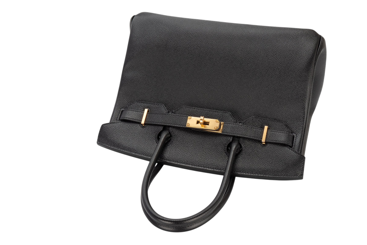 Hermès Birkin 30 Noir Black Epsom Retourne Gold Hardware - view 8