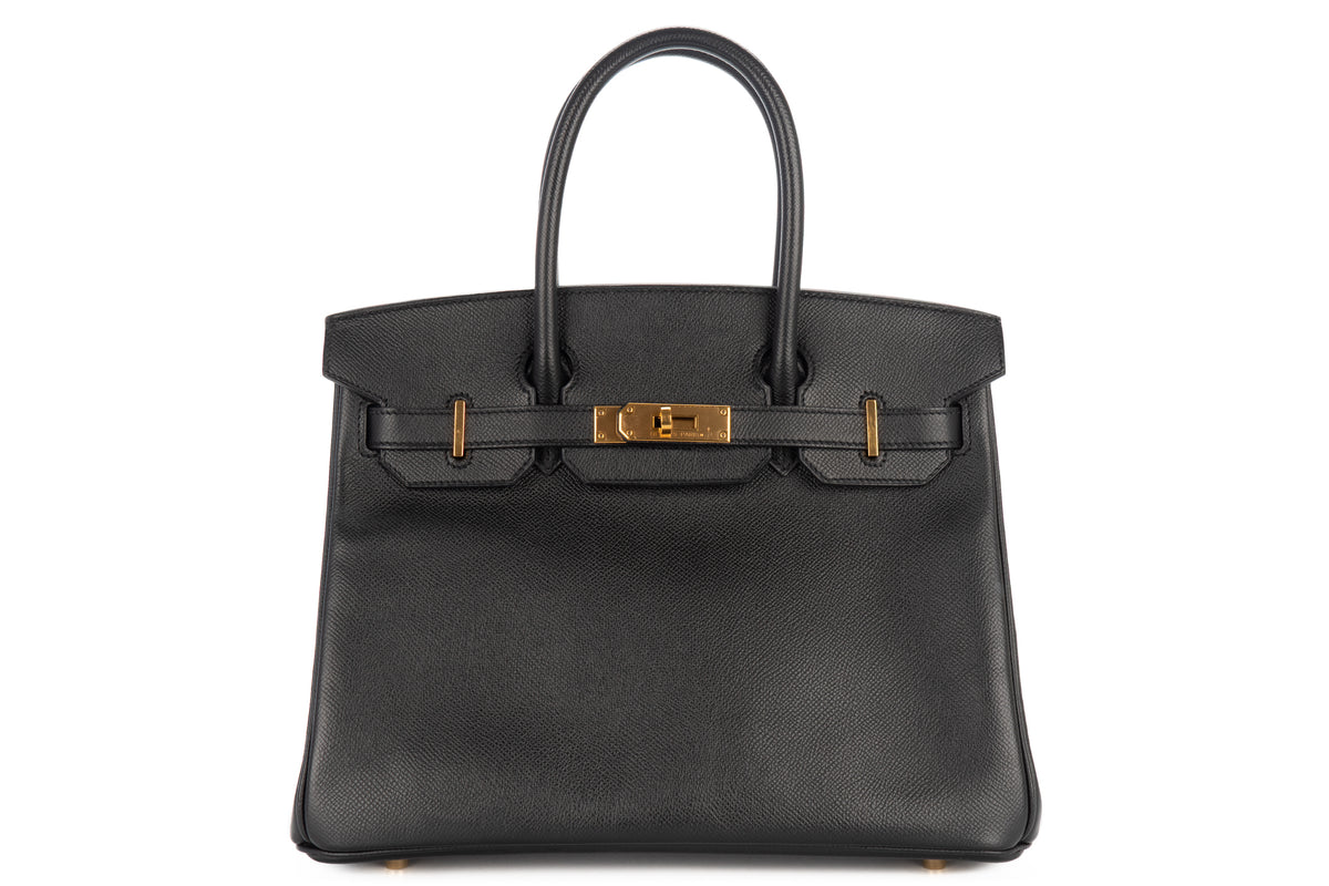 Hermès Birkin 30 Noir - Black Epsom Retourne Gold Hardware - view 1