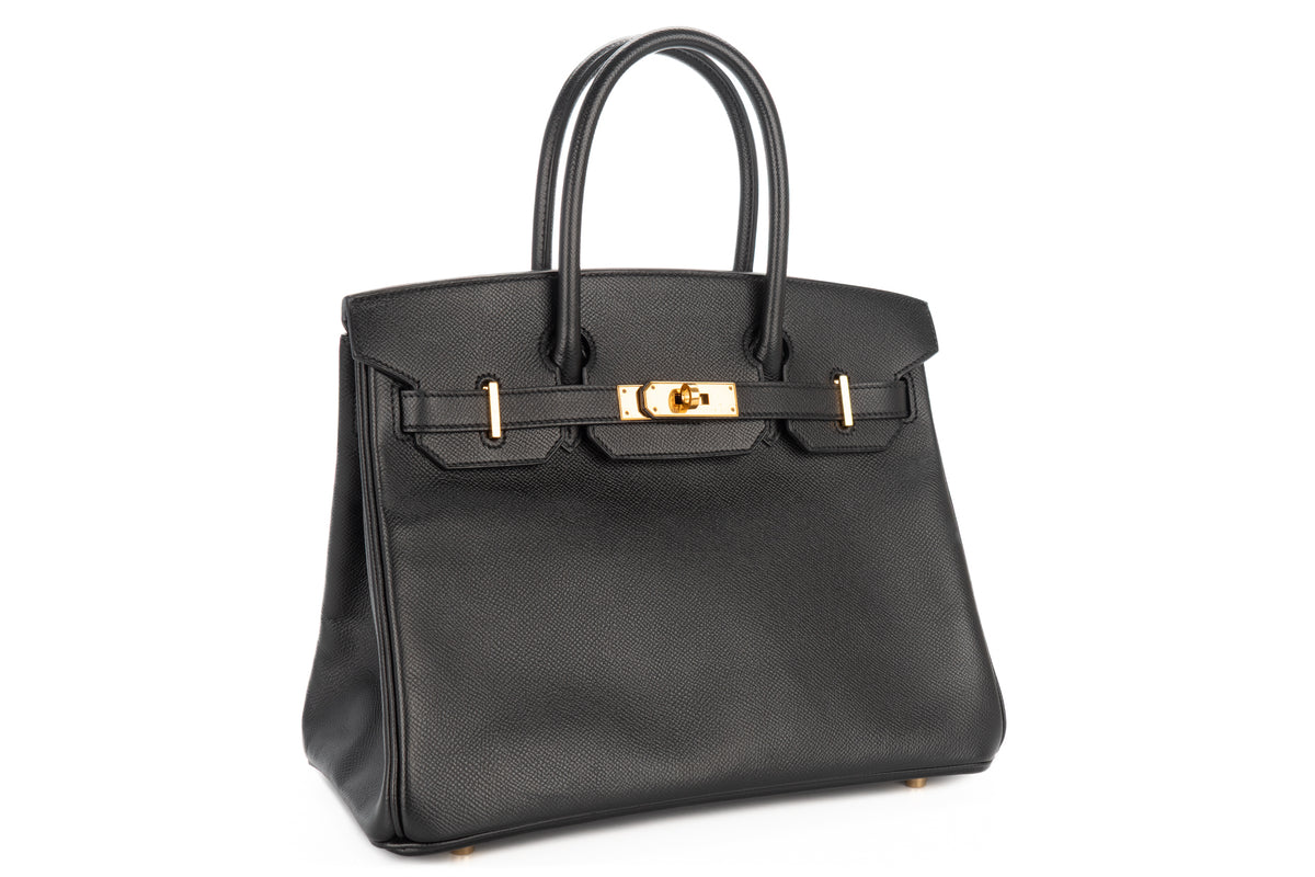 Hermès Birkin 30 Noir - Black Epsom Retourne Gold Hardware - view 2