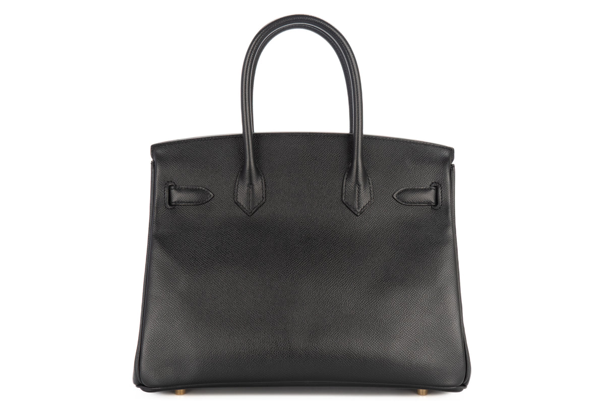 Hermès Birkin 30 Noir - Black Epsom Retourne Gold Hardware - view 3