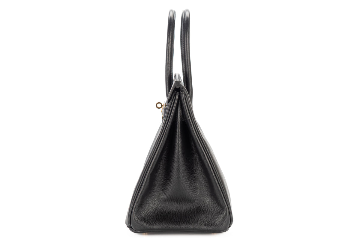 Hermès Birkin 30 Noir - Black Epsom Retourne Gold Hardware - view 4