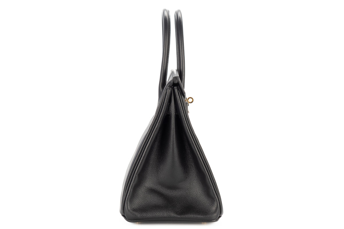 Hermès Birkin 30 Noir - Black Epsom Retourne Gold Hardware - view 5