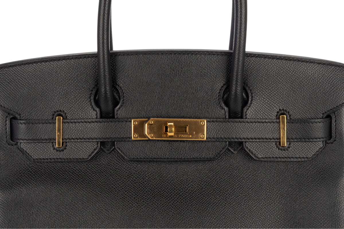 Hermès Birkin 30 Noir - Black Epsom Retourne Gold Hardware - view 7
