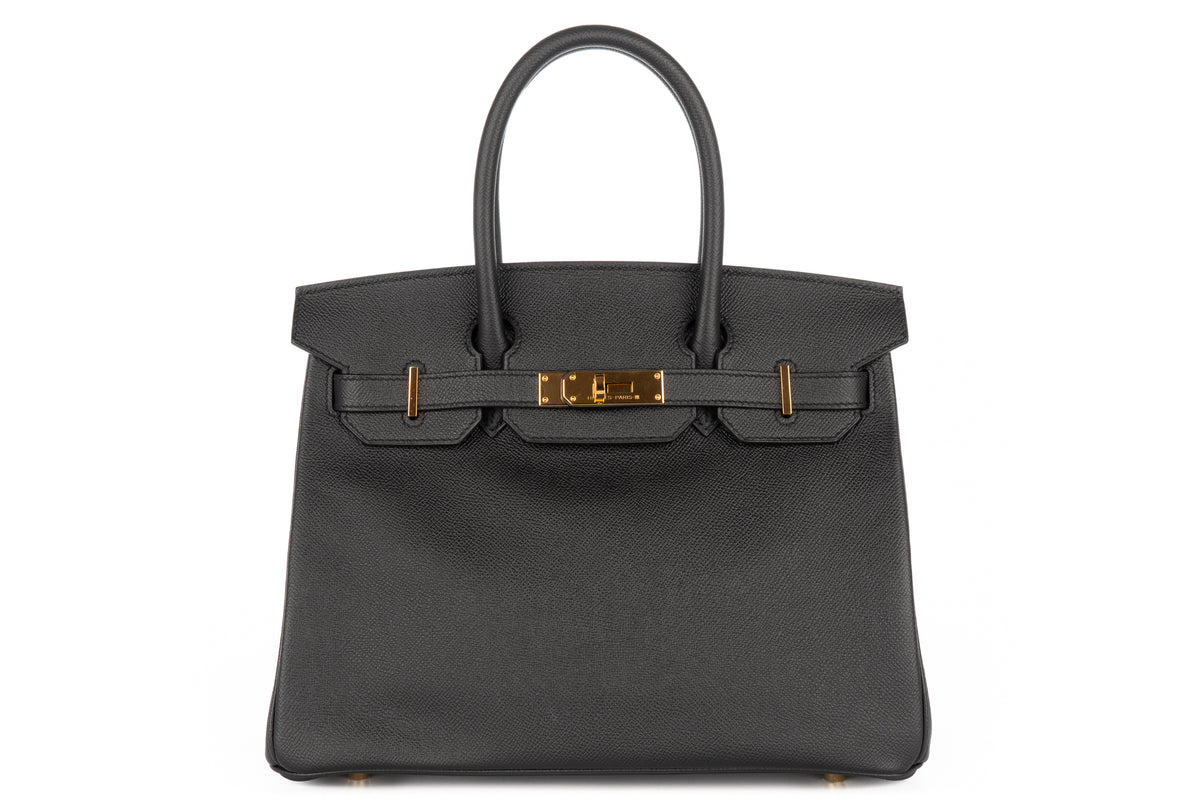Hermès Birkin 30 Noir - Black Epsom Retourne Gold Hardware - view 1