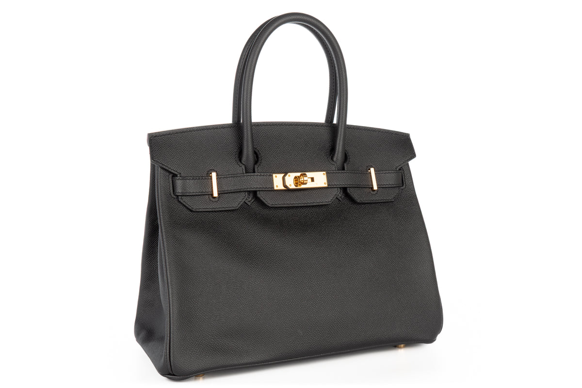 Hermès Birkin 30 Noir - Black Epsom Retourne Gold Hardware - view 2