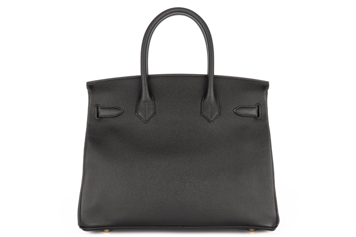 Hermès Birkin 30 Noir - Black Epsom Retourne Gold Hardware - view 3