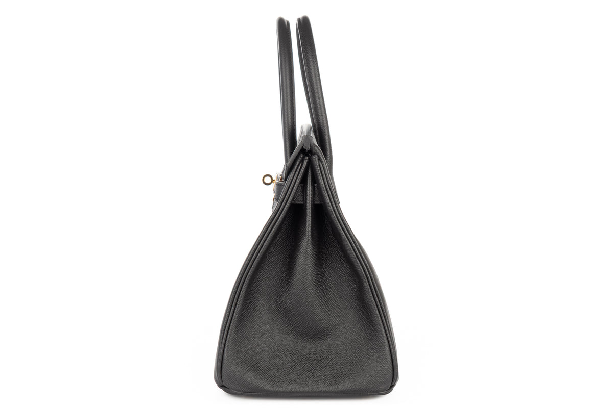 Hermès Birkin 30 Noir - Black Epsom Retourne Gold Hardware - view 4