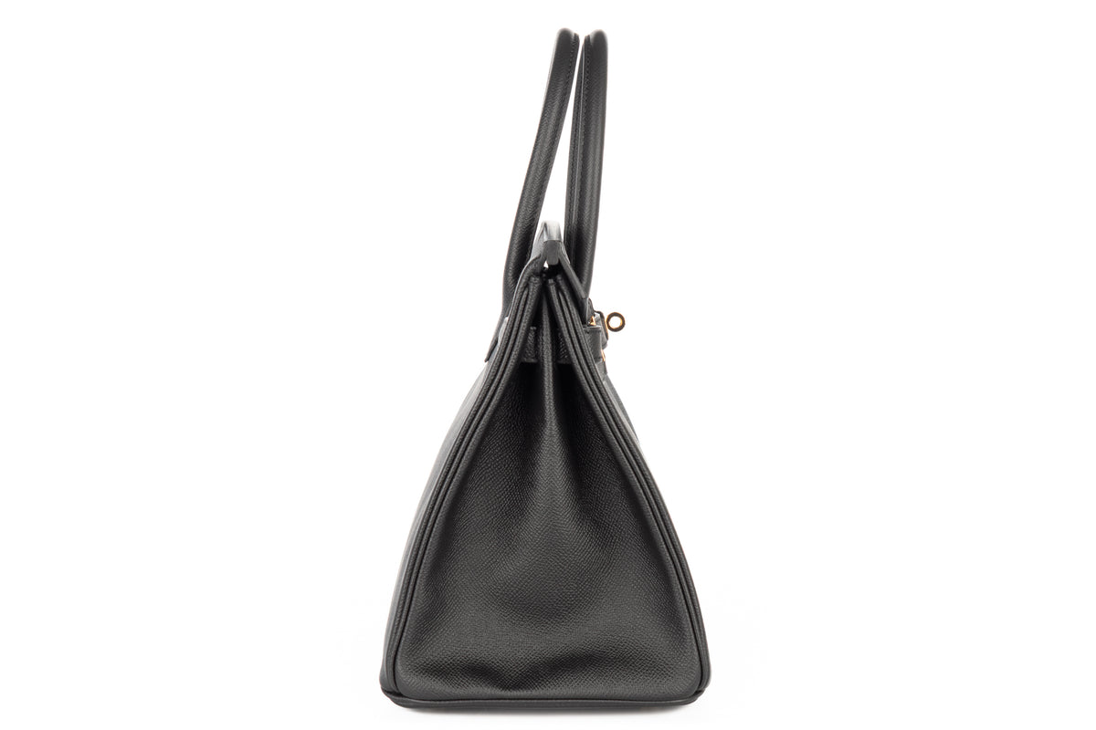 Hermès Birkin 30 Noir - Black Epsom Retourne Gold Hardware - view 5