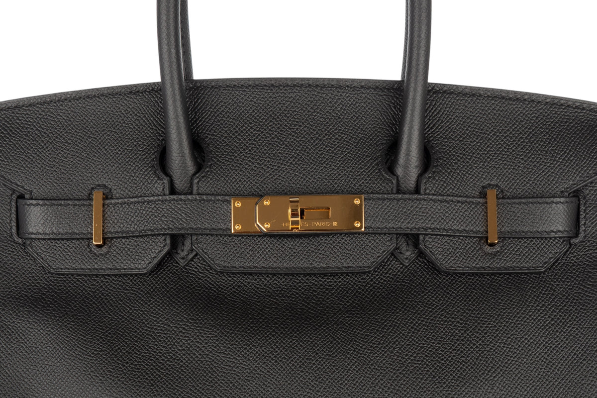 Hermès Birkin 30 Noir - Black Epsom Retourne Gold Hardware - view 7