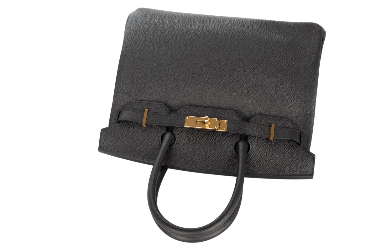 Hermès Birkin 30 Noir - Black Epsom Retourne Gold Hardware - view 8