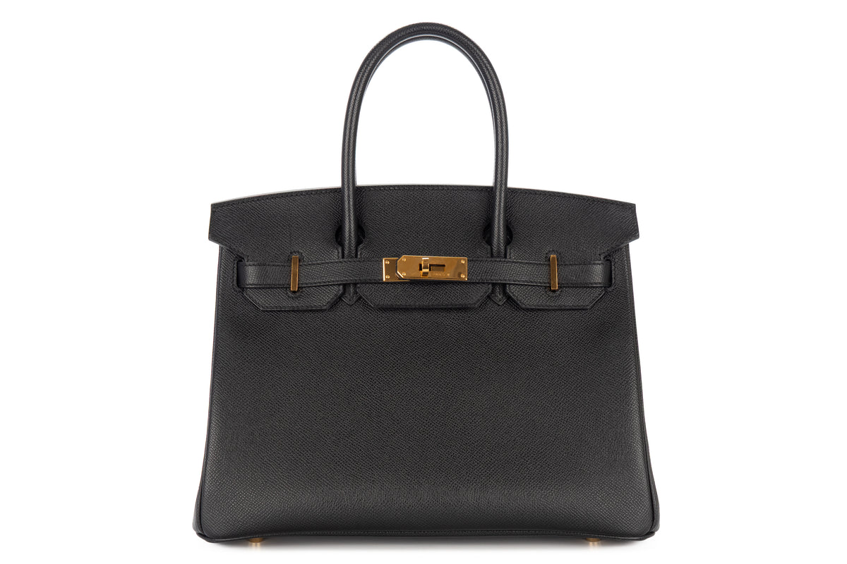 Hermès Birkin 30 Noir - Black Epsom Retourne Gold Hardware - view 1