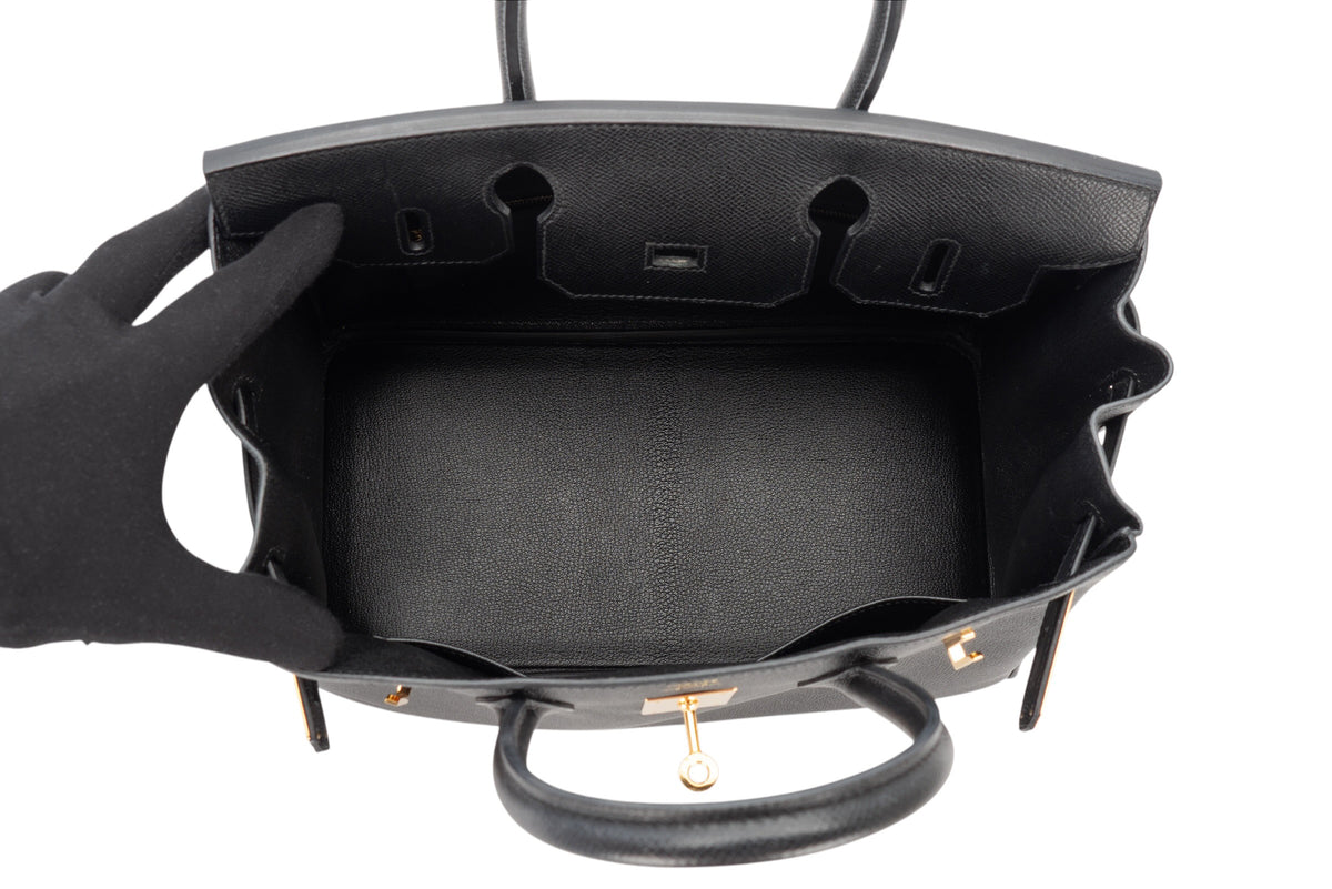 Hermès Birkin 30 Noir - Black Epsom Retourne Gold Hardware - view 10