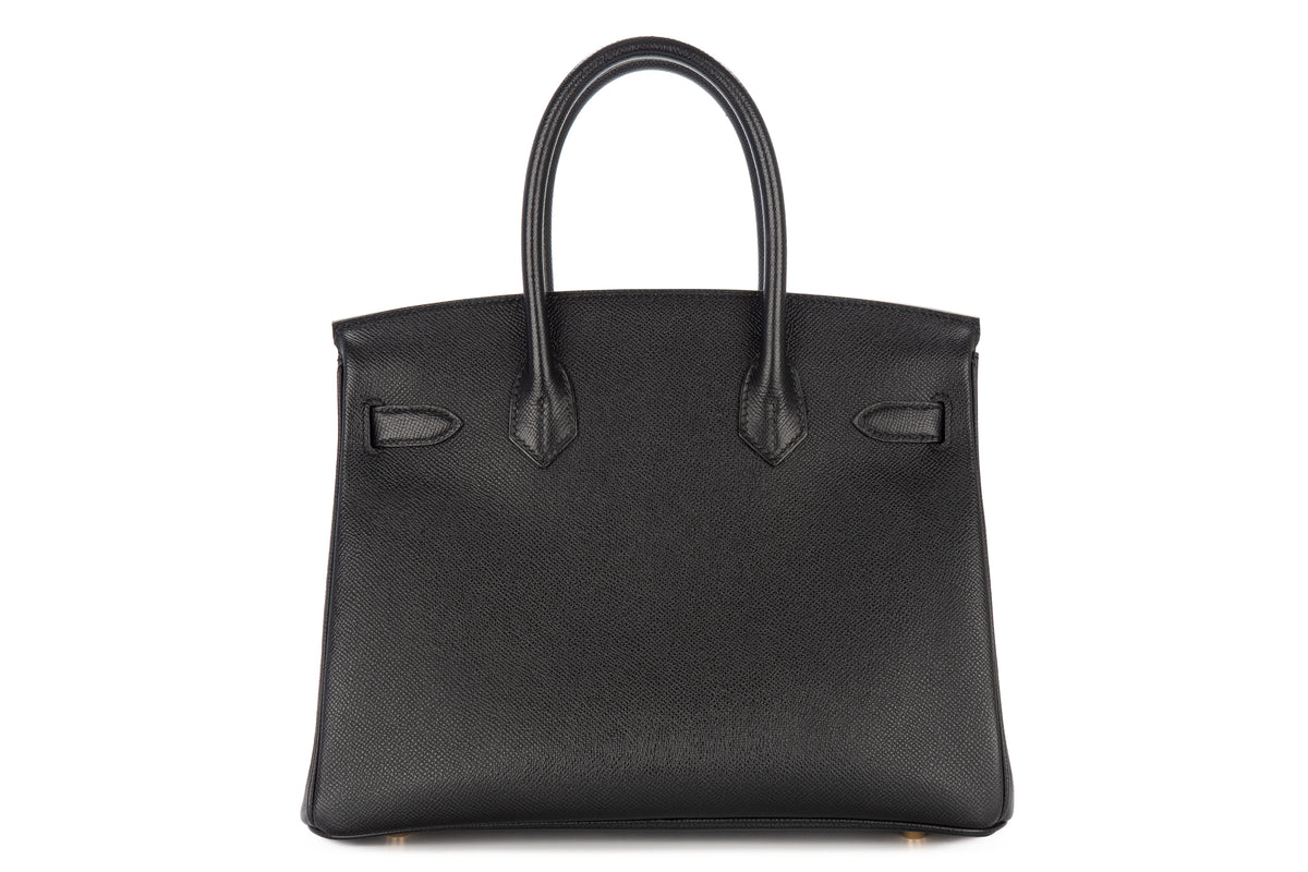 Hermès Birkin 30 Noir - Black Epsom Retourne Gold Hardware - view 3