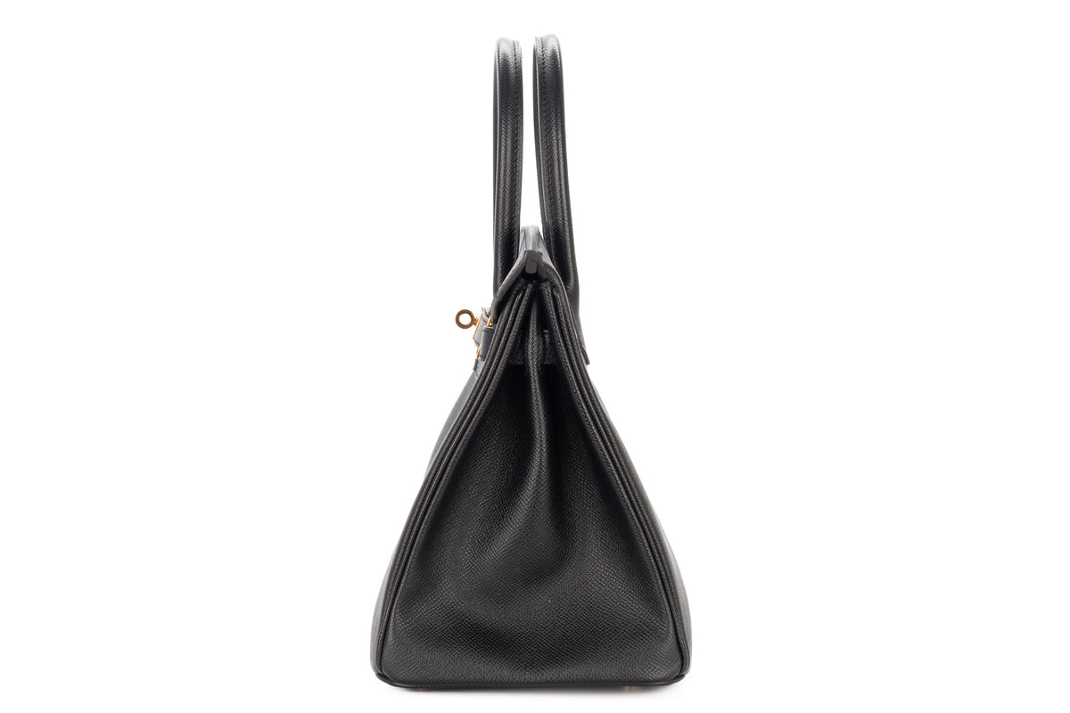 Hermès Birkin 30 Noir - Black Epsom Retourne Gold Hardware - view 4