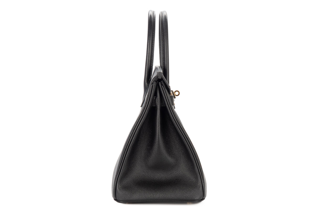Hermès Birkin 30 Noir - Black Epsom Retourne Gold Hardware - view 5