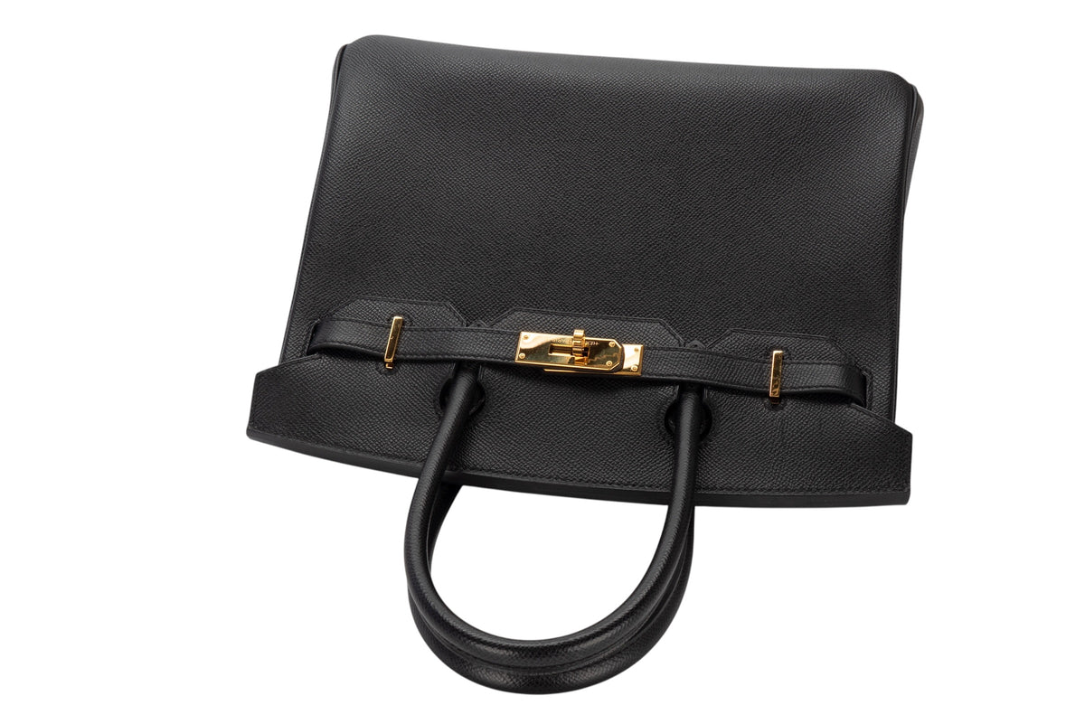 Hermès Birkin 30 Noir - Black Epsom Retourne Gold Hardware - view 8