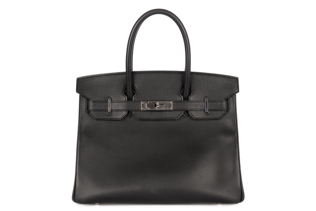 Hermès Birkin 30 Noir - Black Epsom Retourne Palladium Hardware - view 1