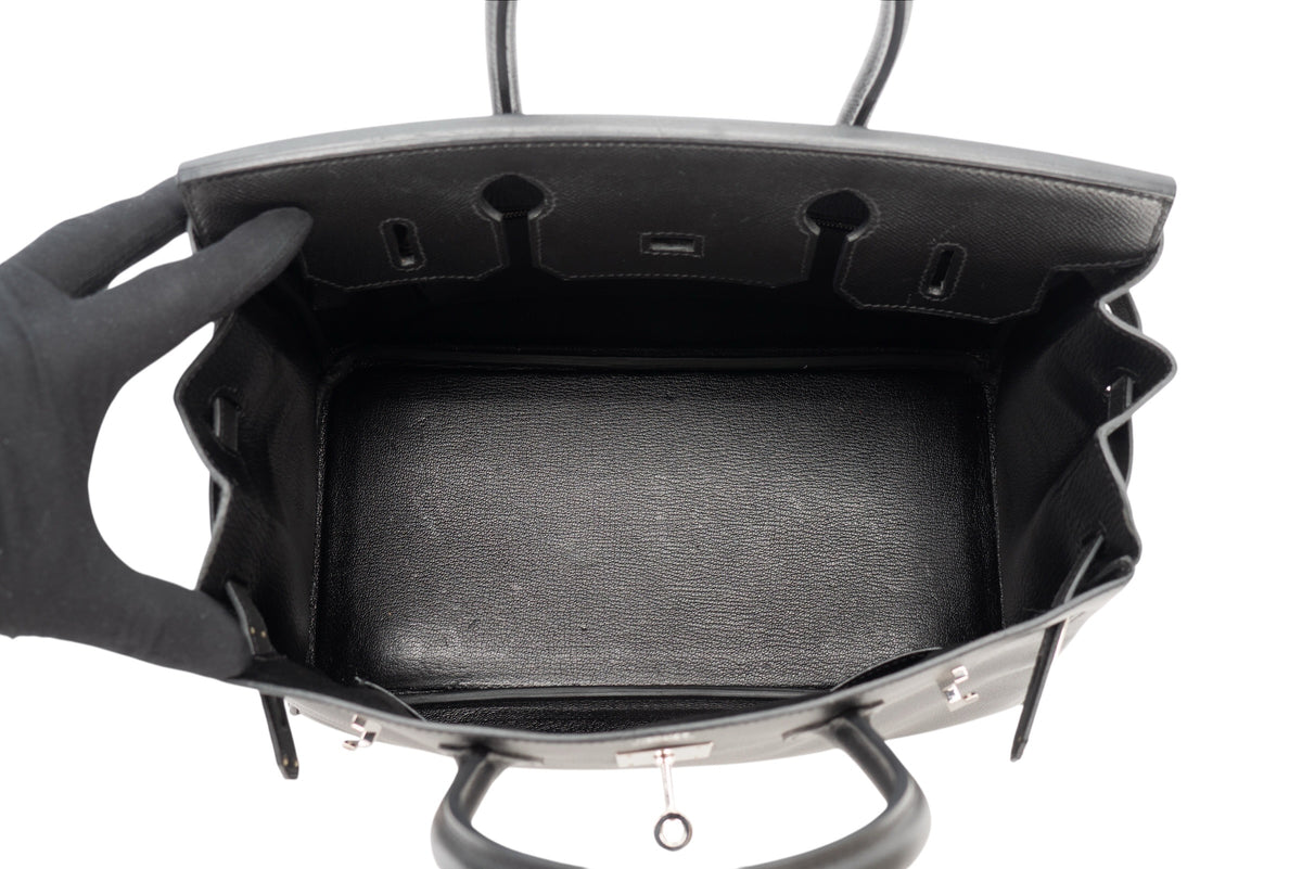 Hermès Birkin 30 Noir - Black Epsom Retourne Palladium Hardware - view 10