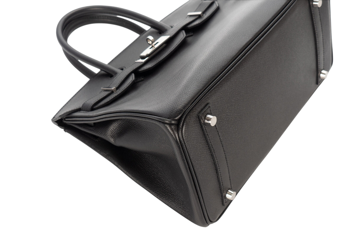 Hermès Birkin 30 Noir - Black Epsom Retourne Palladium Hardware - view 11