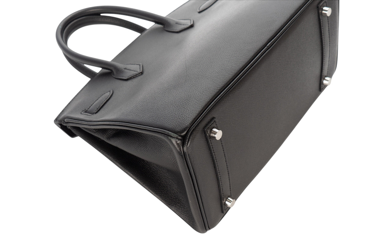 Hermès Birkin 30 Noir - Black Epsom Retourne Palladium Hardware - view 13