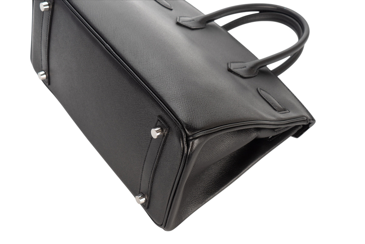 Hermès Birkin 30 Noir - Black Epsom Retourne Palladium Hardware - view 14