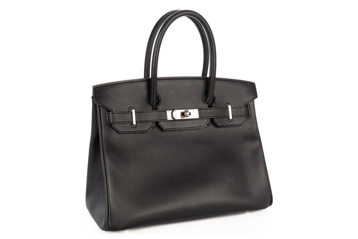 Hermès Birkin 30 Noir - Black Epsom Retourne Palladium Hardware - view 2
