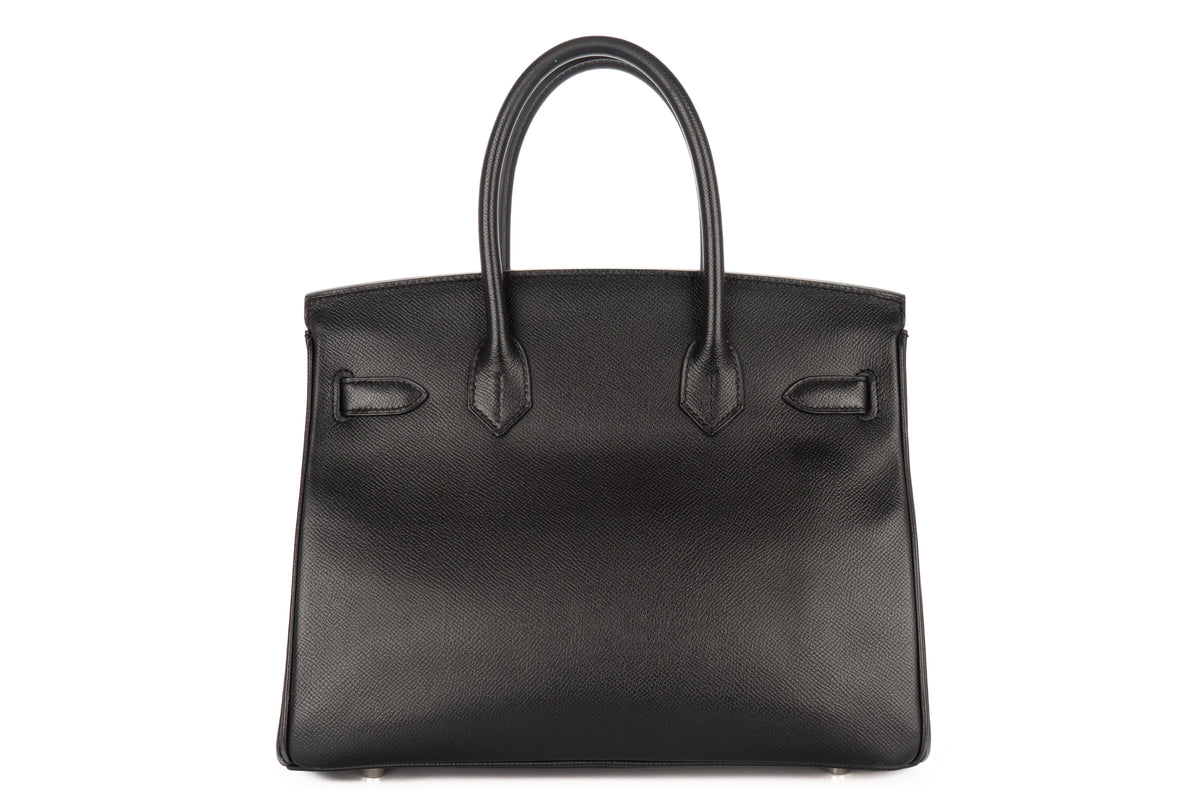 Hermès Birkin 30 Noir - Black Epsom Retourne Palladium Hardware - view 3