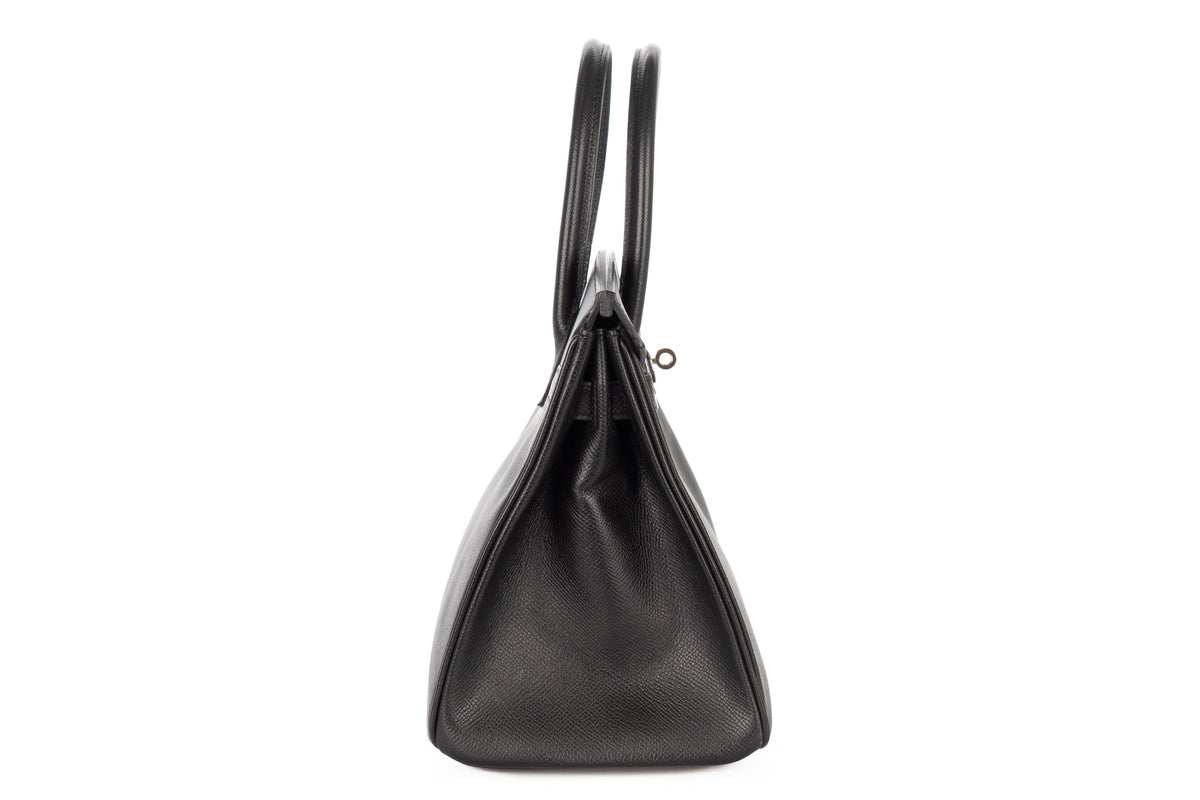 Hermès Birkin 30 Noir - Black Epsom Retourne Palladium Hardware - view 5