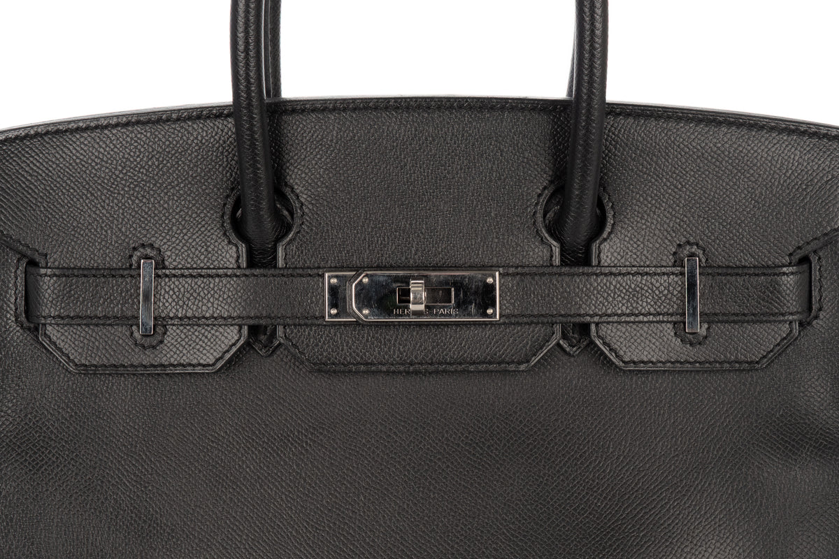 Hermès Birkin 30 Noir - Black Epsom Retourne Palladium Hardware - view 7