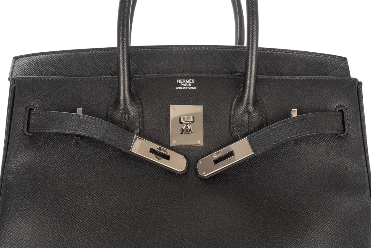 Hermès Birkin 30 Noir - Black Epsom Retourne Palladium Hardware - view 9
