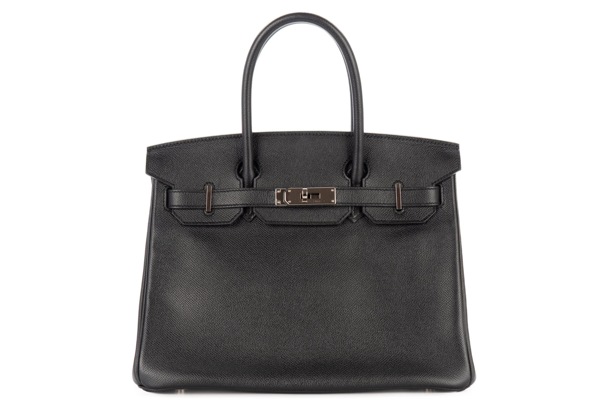 Hermès Birkin 30 Noir - Black Epsom Retourne Palladium Hardware - view 1