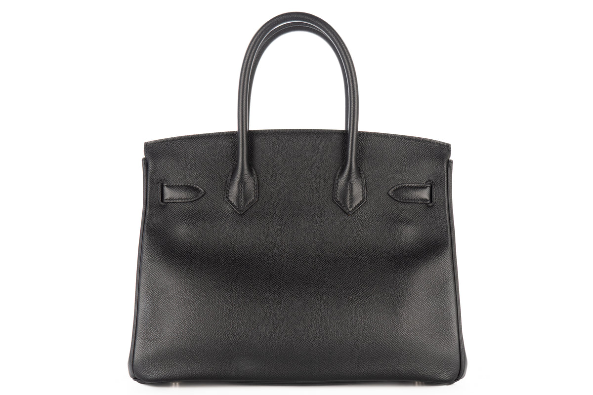 Hermès Birkin 30 Noir - Black Epsom Retourne Palladium Hardware - view 3