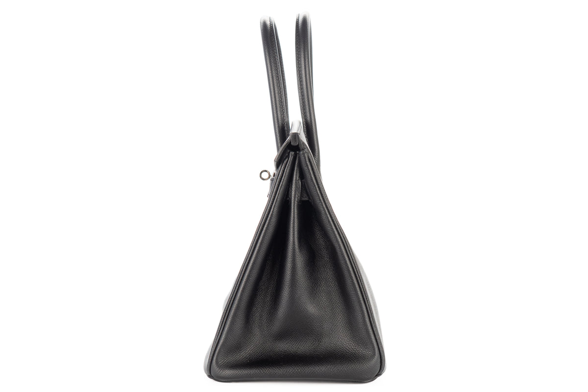 Hermès Birkin 30 Noir - Black Epsom Retourne Palladium Hardware - view 4