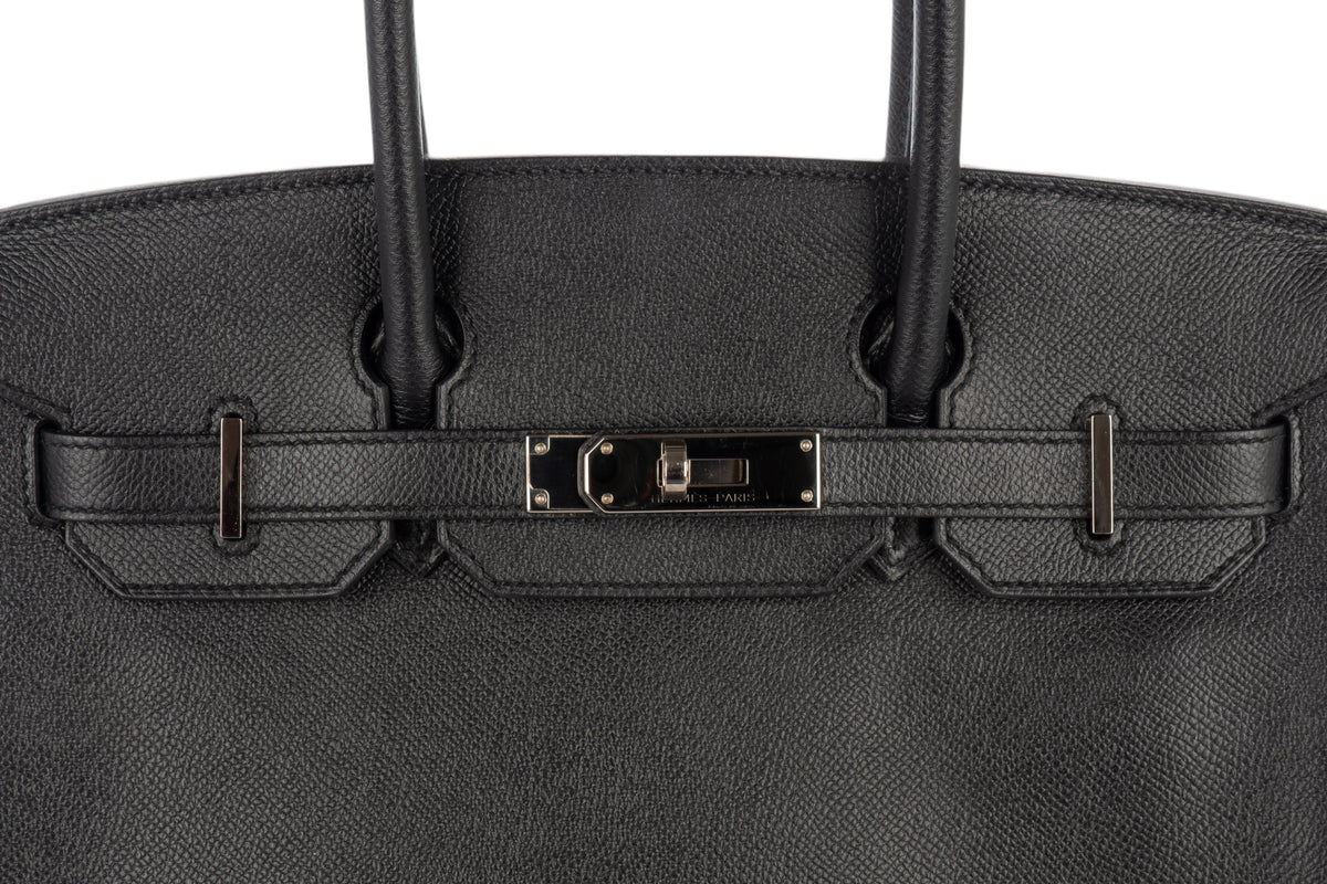 Hermès Birkin 30 Noir - Black Epsom Retourne Palladium Hardware - view 7