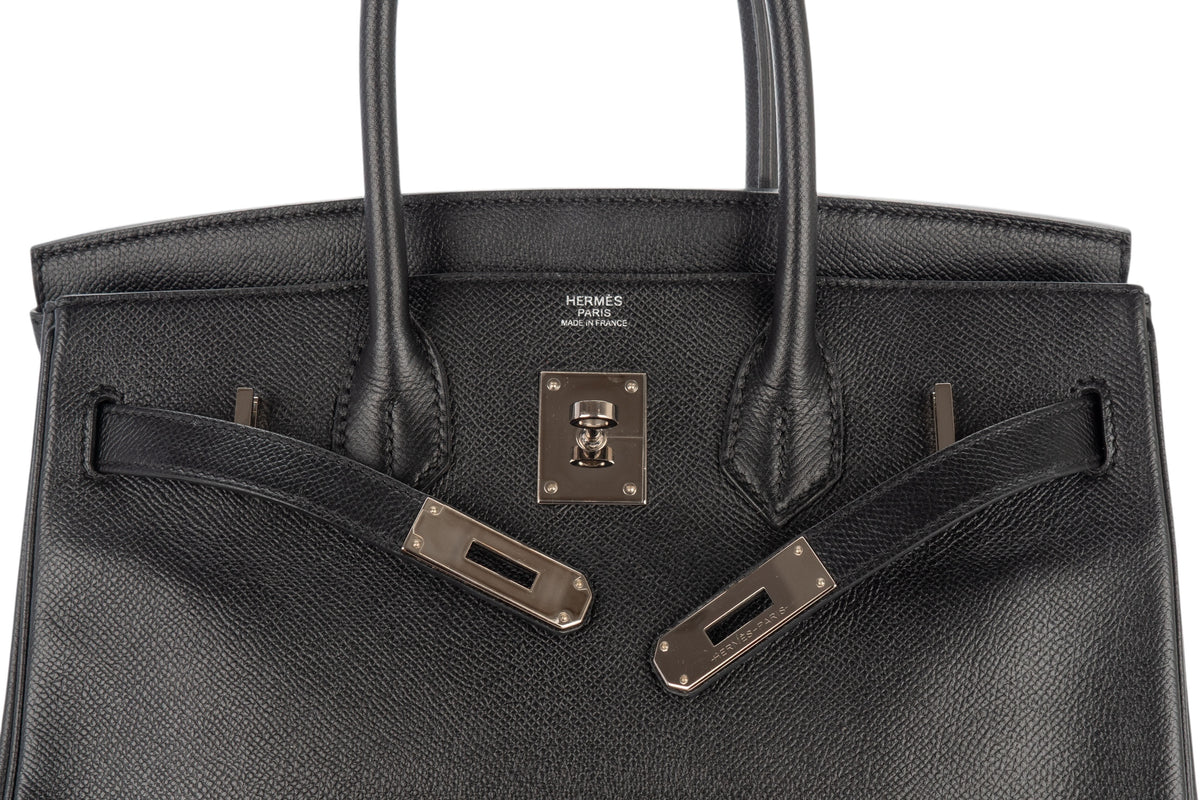 Hermès Birkin 30 Noir - Black Epsom Retourne Palladium Hardware - view 9