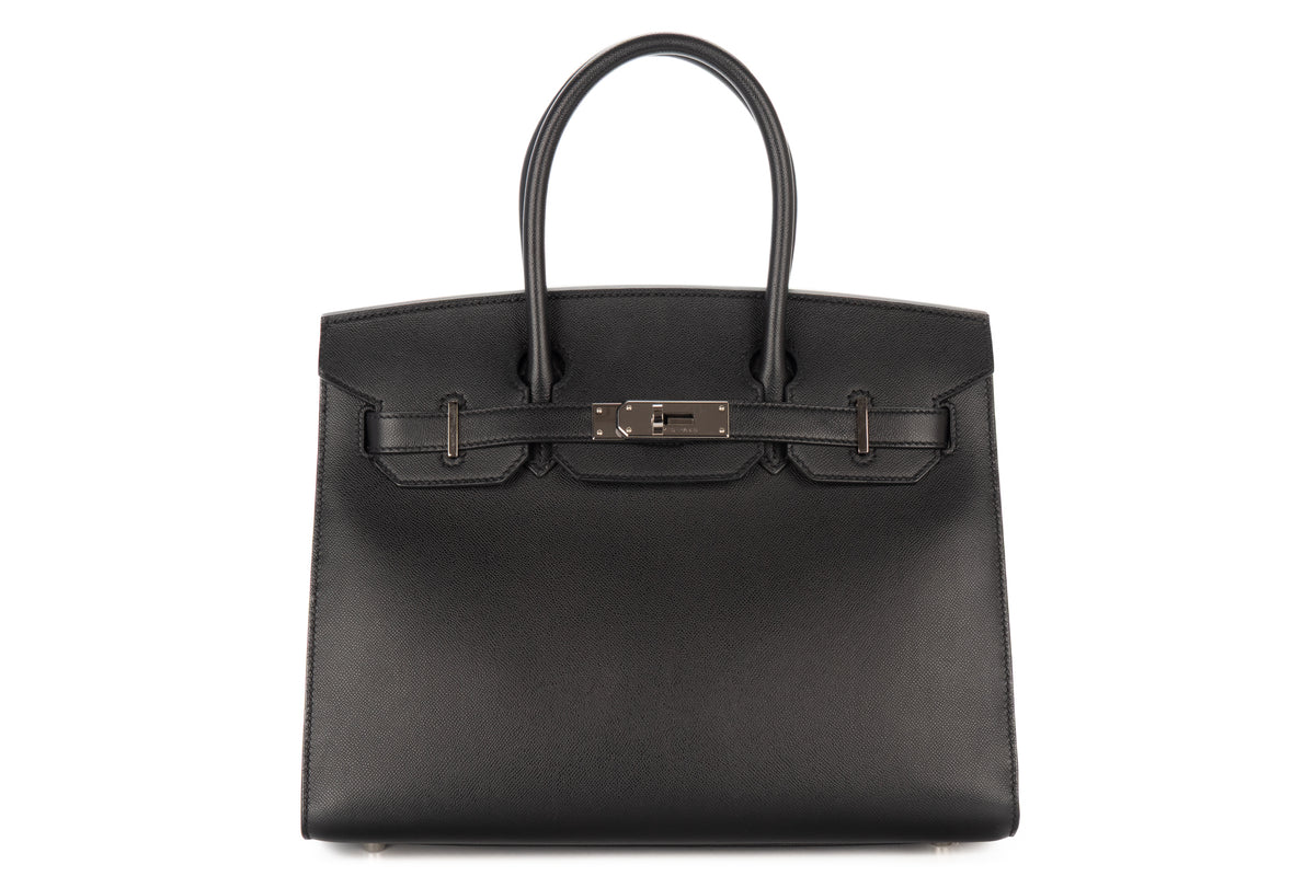 Hermès Birkin 30 Noir - Black Madame Sellier Palladium Hardware - view 1