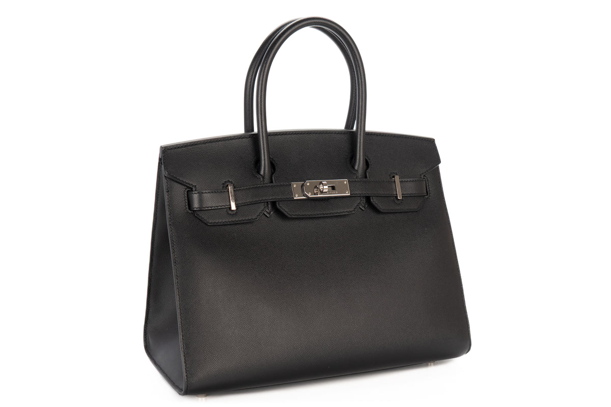 Hermès Birkin 30 Noir - Black Madame Sellier Palladium Hardware - view 2