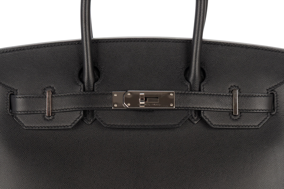 Hermès Birkin 30 Noir - Black Madame Sellier Palladium Hardware - view 7