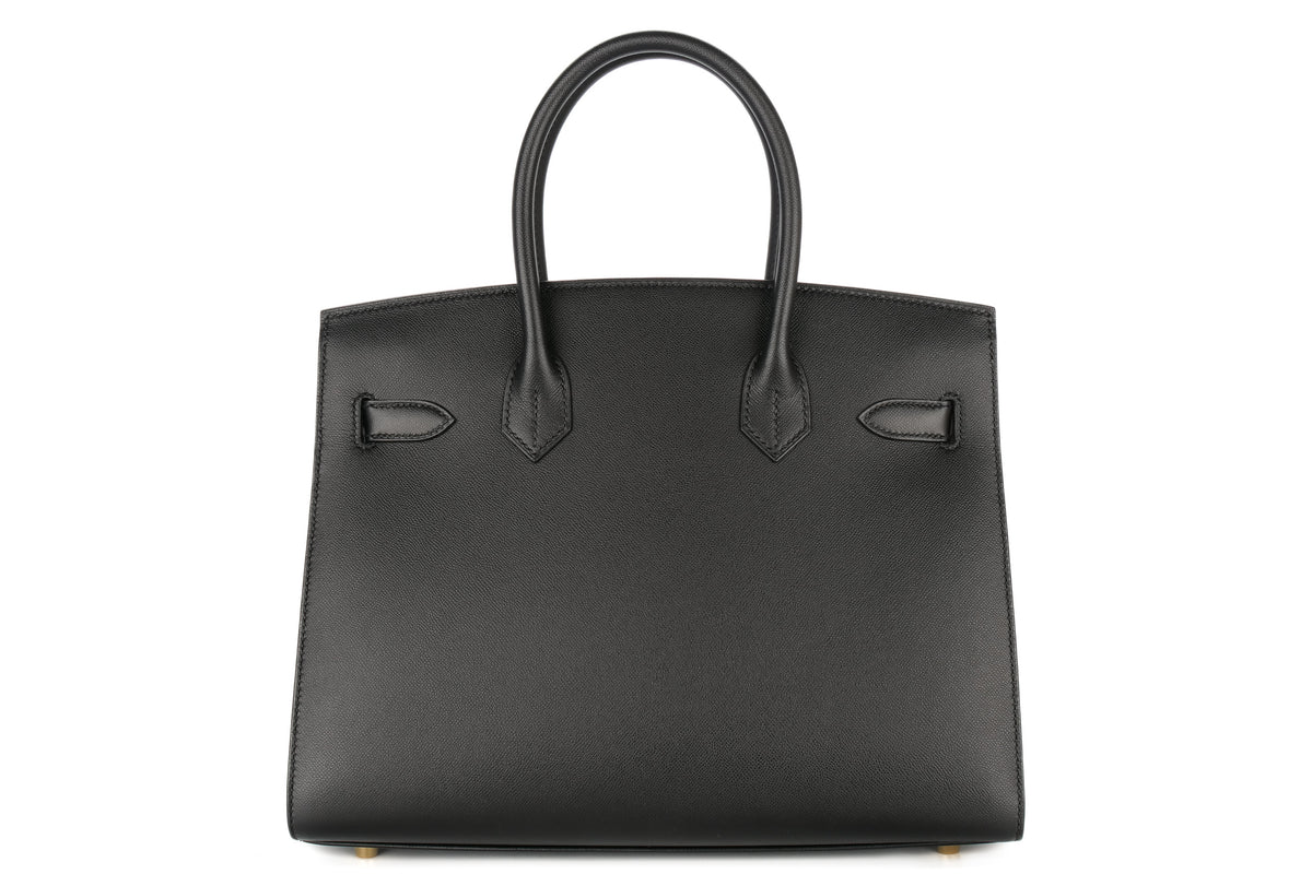 Hermès Birkin 30 Noir / Black Madame Sellier Gold Hardware - view 3