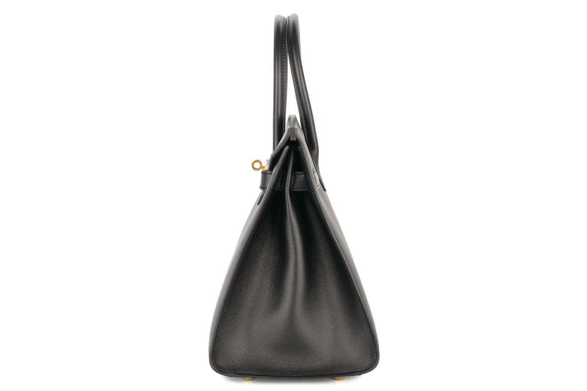 Hermès Birkin 30 Noir / Black Madame Sellier Gold Hardware - view 4