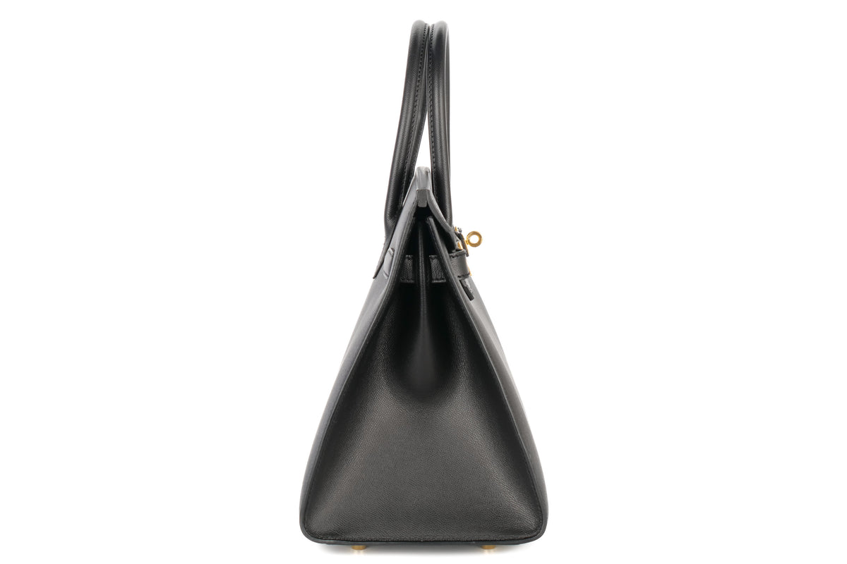 Hermès Birkin 30 Noir / Black Madame Sellier Gold Hardware - view 5
