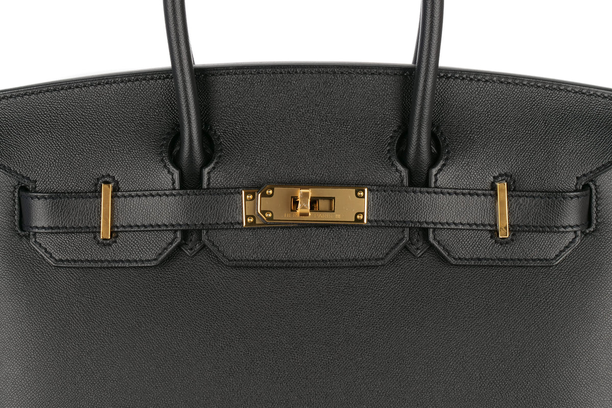 Hermès Birkin 30 Noir / Black Madame Sellier Gold Hardware - view 7
