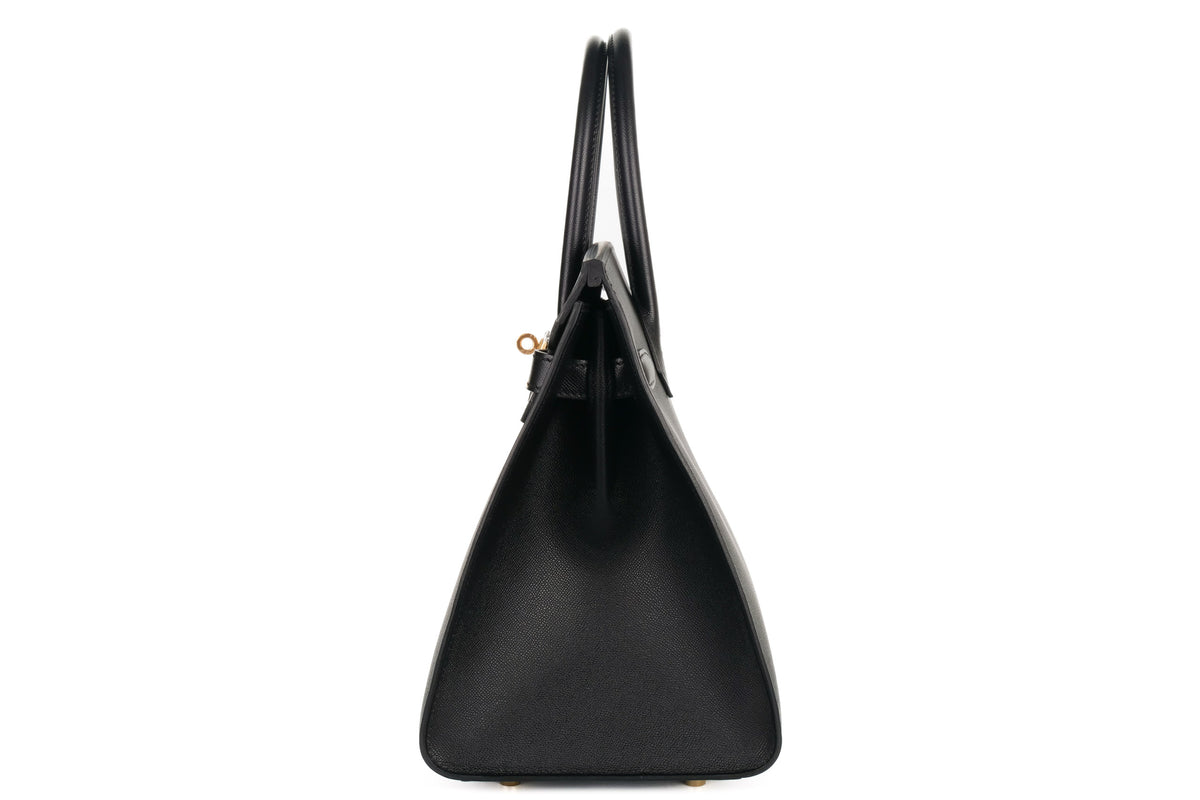Hermès Birkin 30 Noir Madame Sellier Gold Hardware - view 4